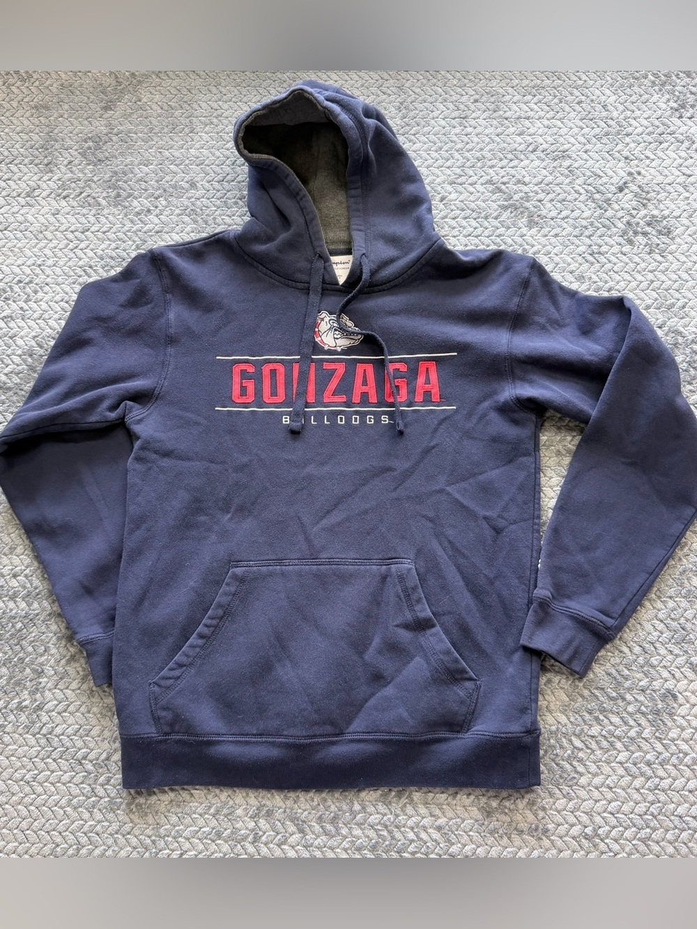 Champion Gonzaga Bulldogs Navy Blue Embroidered Pullover Hoodie Size Small